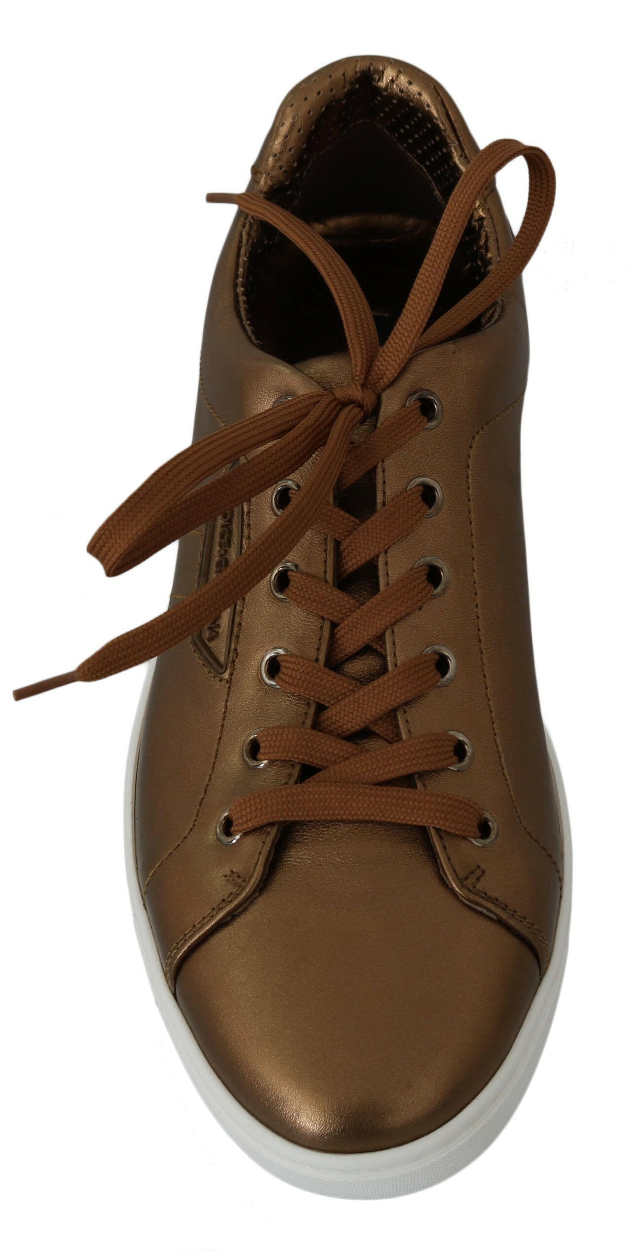 Dolce & Gabbana Gold Leather Mens Casual Sneakers -   -  Dolce & Gabbana.