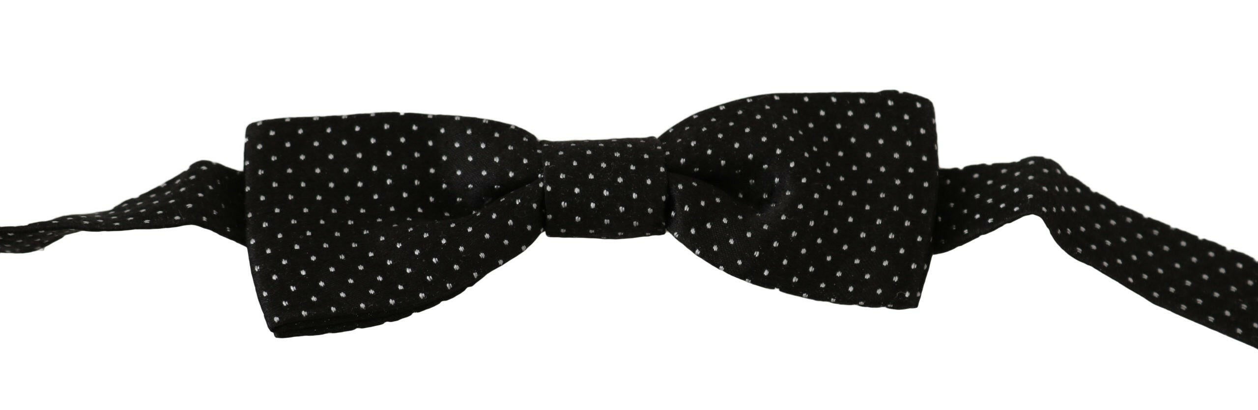 Dolce & Gabbana Black Polka Dots Silk Adjustable Neck Papillon Men Bow Tie -  Neckties, Men -  Dolce & Gabbana.