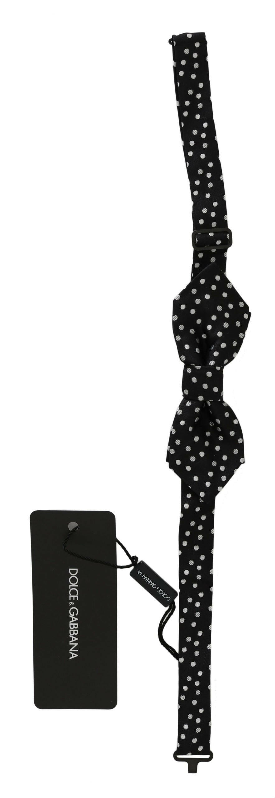 Dolce & Gabbana Black Polka Dots Silk Adjustable Neck Papillon Men Bow Tie -  Neckties, Men -  Dolce & Gabbana.