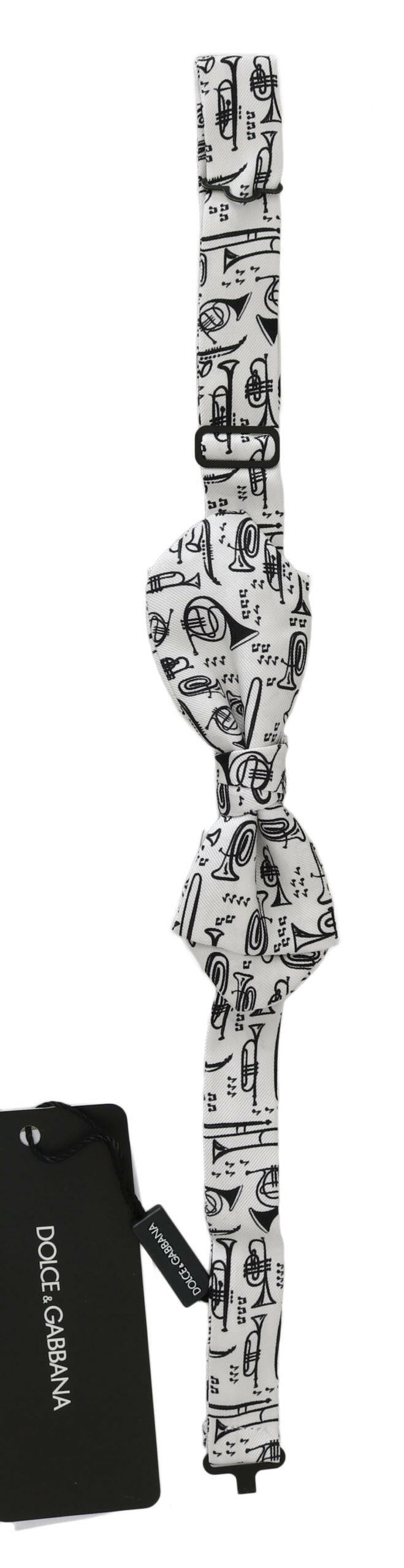 Dolce & Gabbana White Instruments Adjustable Neck Papillon Men Bow Tie -  Neckties, Men -  Dolce & Gabbana.