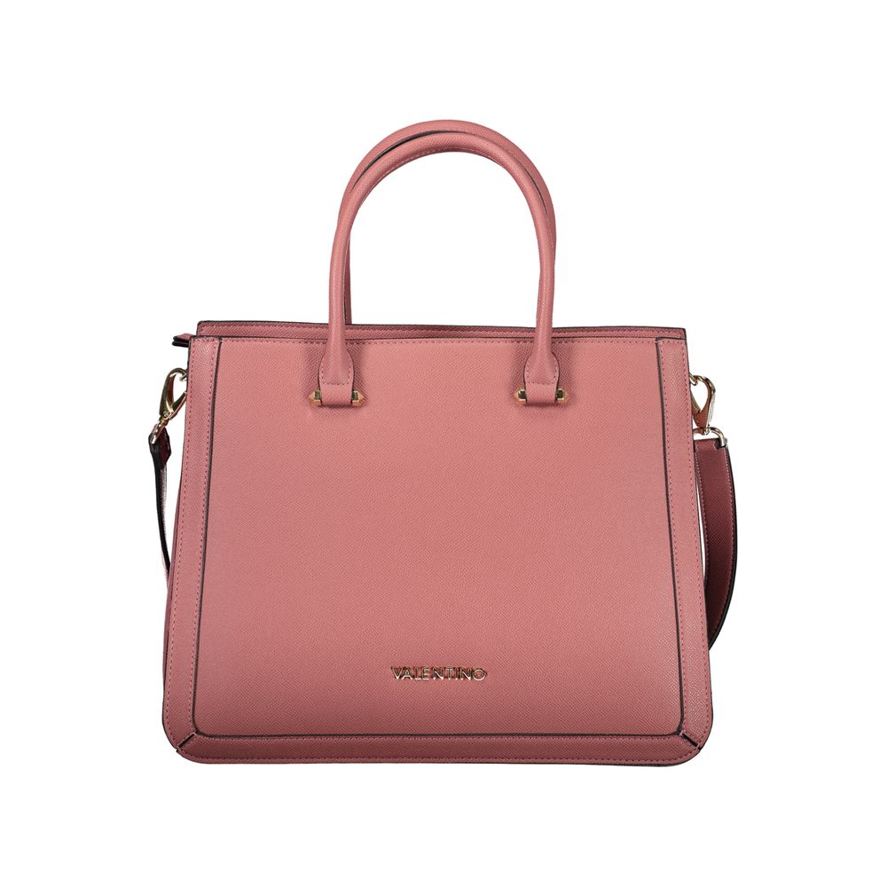 Valentino - Structured Textured PU Leather Top Handle Handbag - Pink