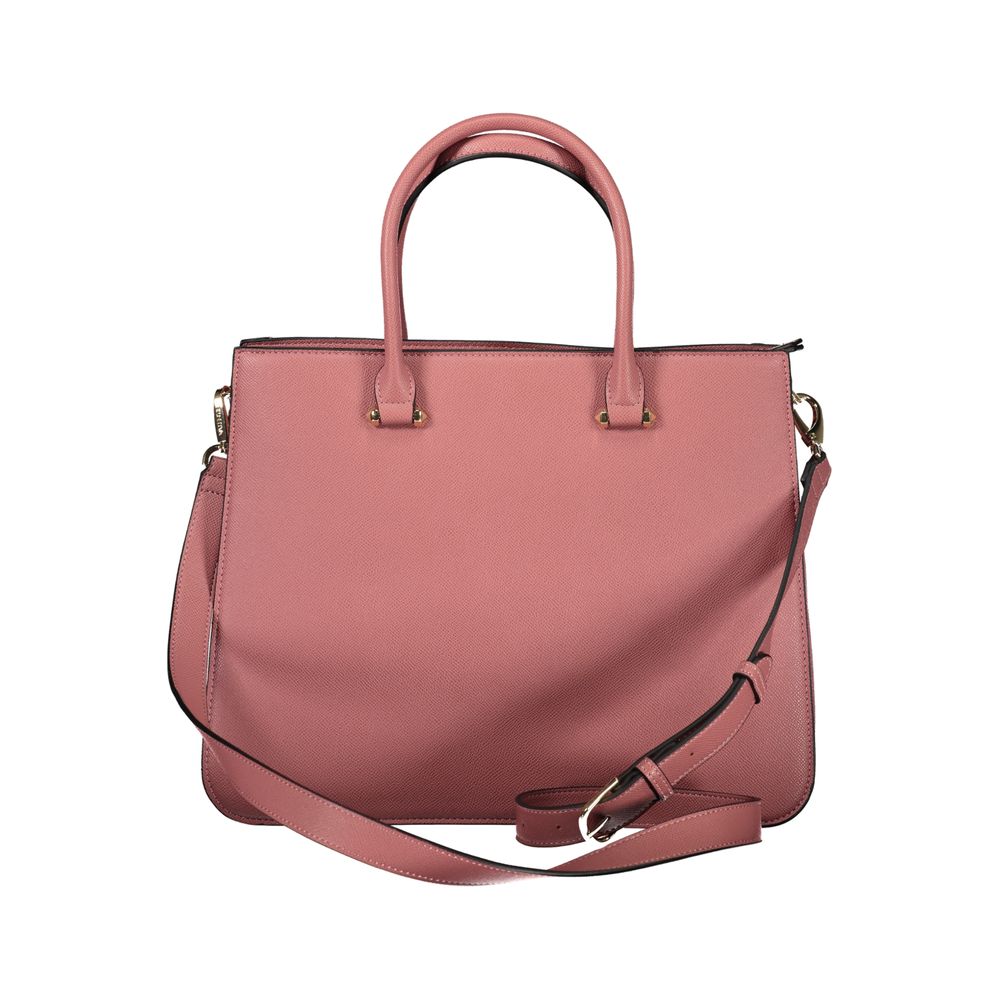 Valentino - Structured Textured PU Leather Top Handle Handbag - Pink
