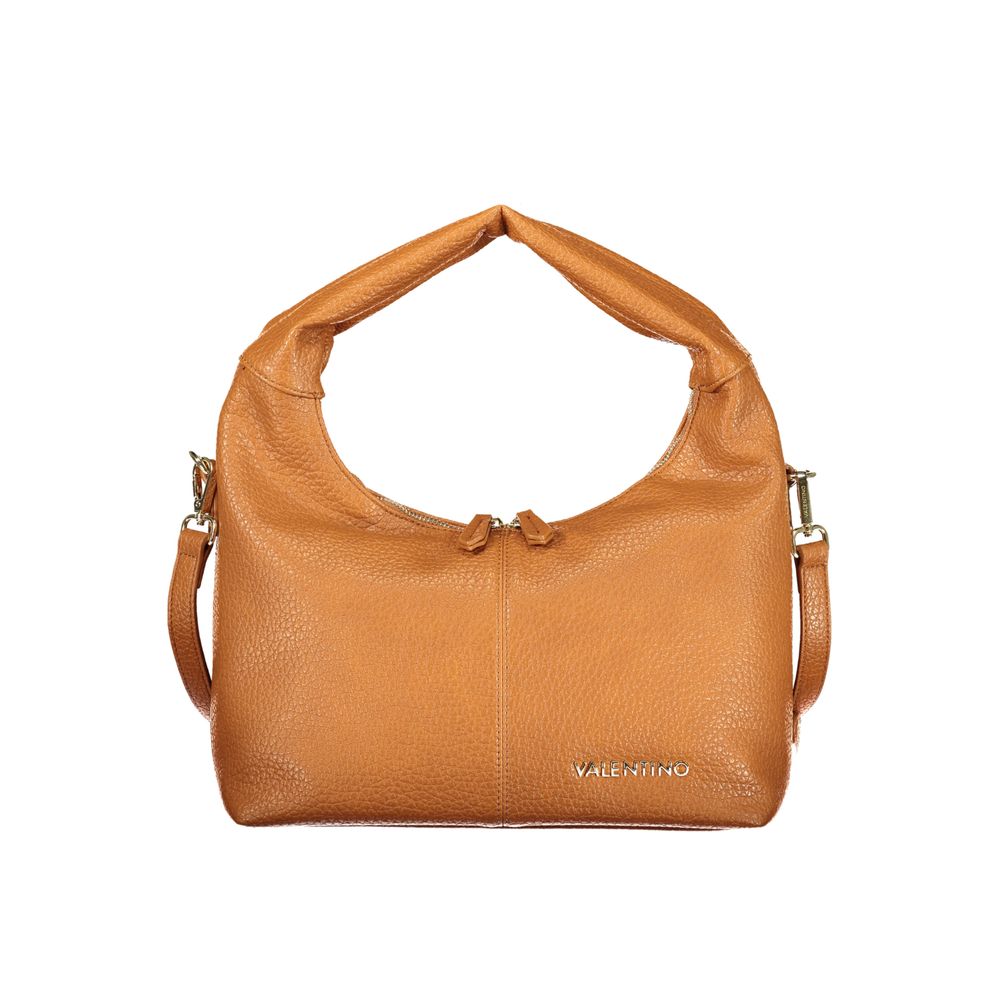 Valentino - Structured Pebbled Shoulder Bag - Brown