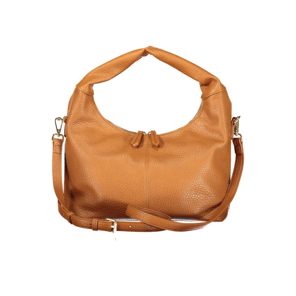 Valentino - Structured Pebbled Shoulder Bag - Brown