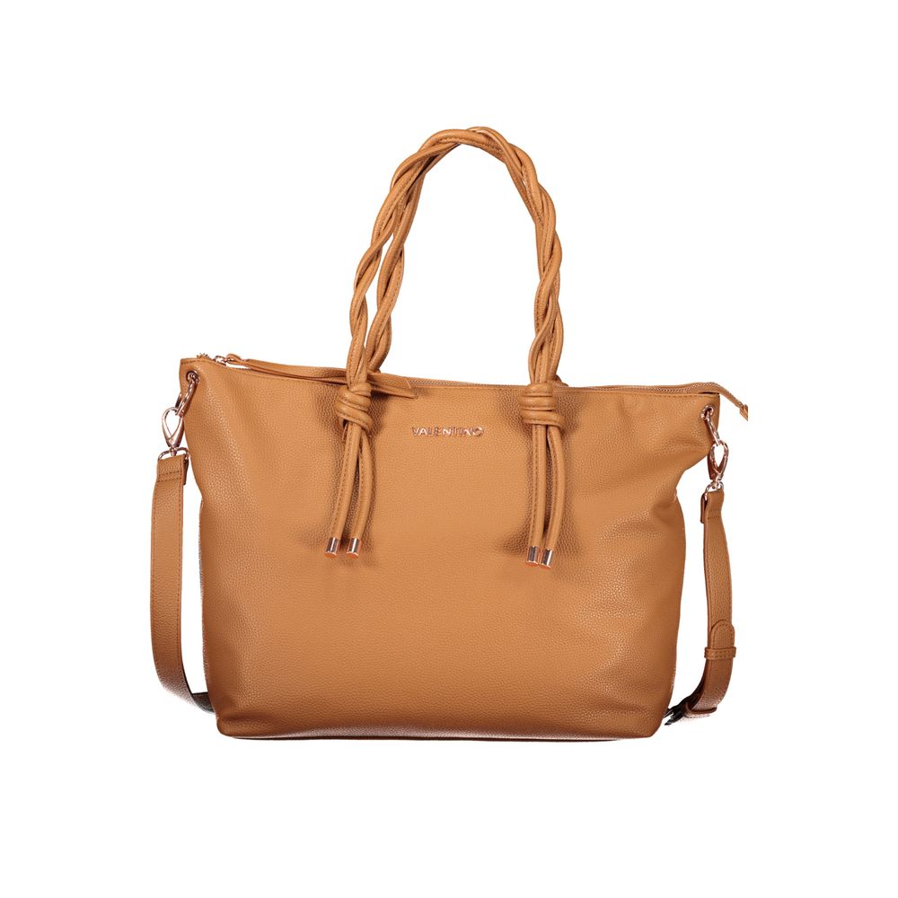 Valentino - Sophisticated Braided Handle Tote Bag - Brown