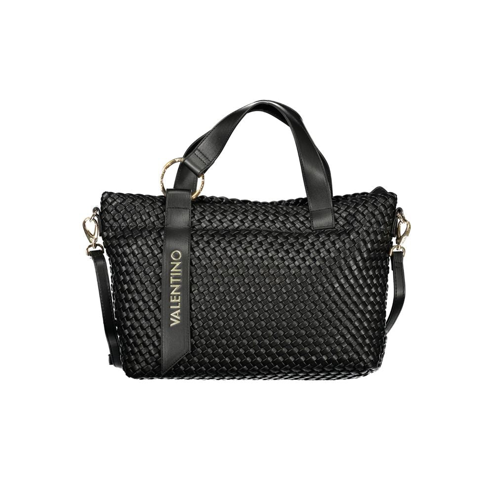 Valentino - Structured Woven Polyurethane Tote Bag with Dual Handles - Black