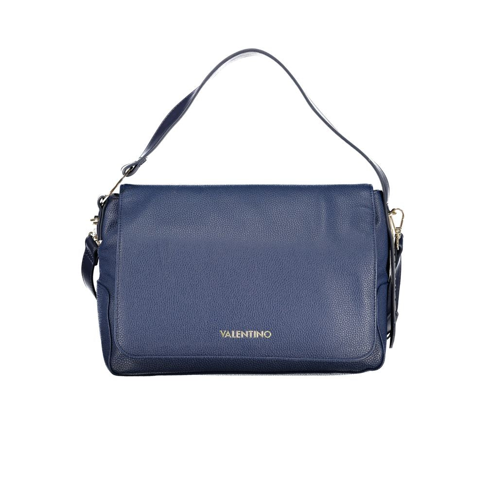 Valentino - Polished Textured Flap Shoulder Bag - Blue
