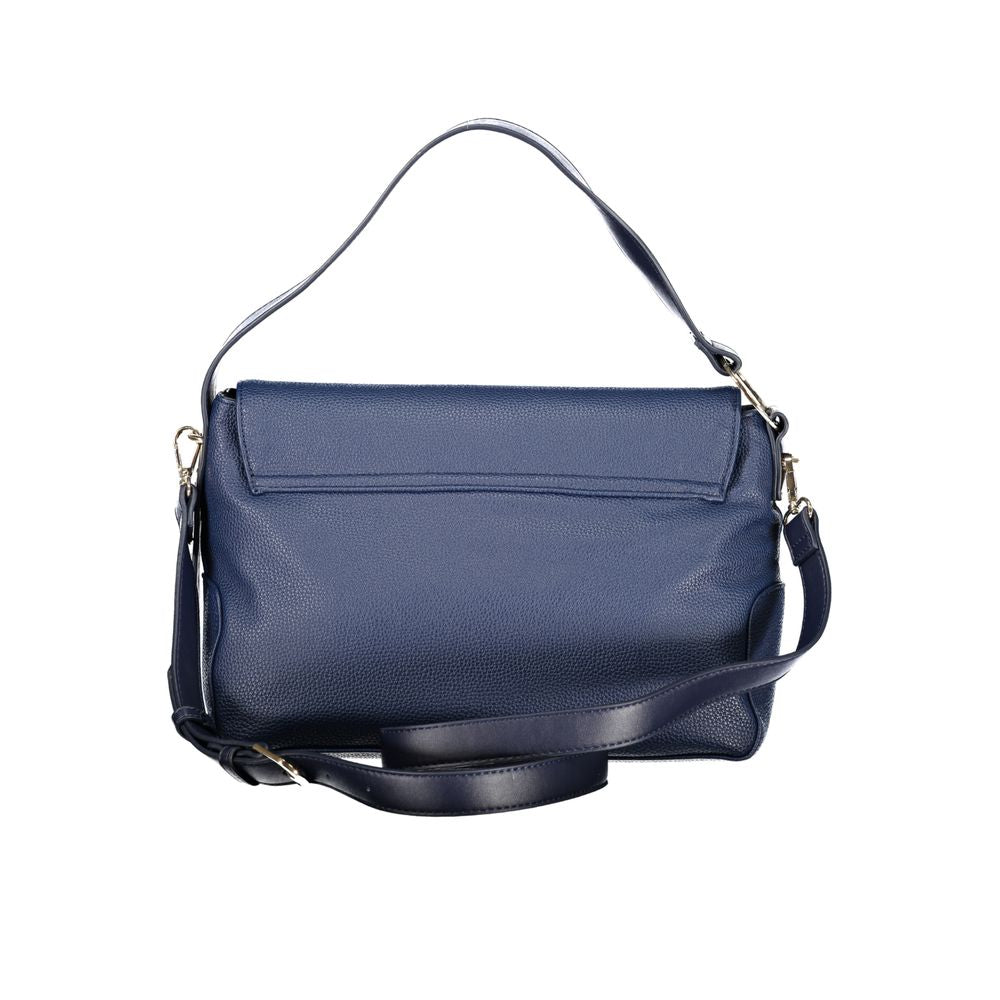 Valentino - Polished Textured Flap Shoulder Bag - Blue