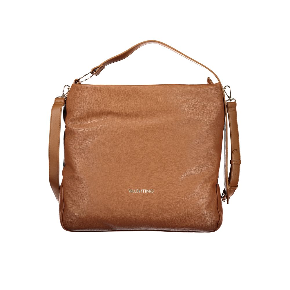 Valentino - Textured PU Leather Hobo Shoulder Bag - Brown