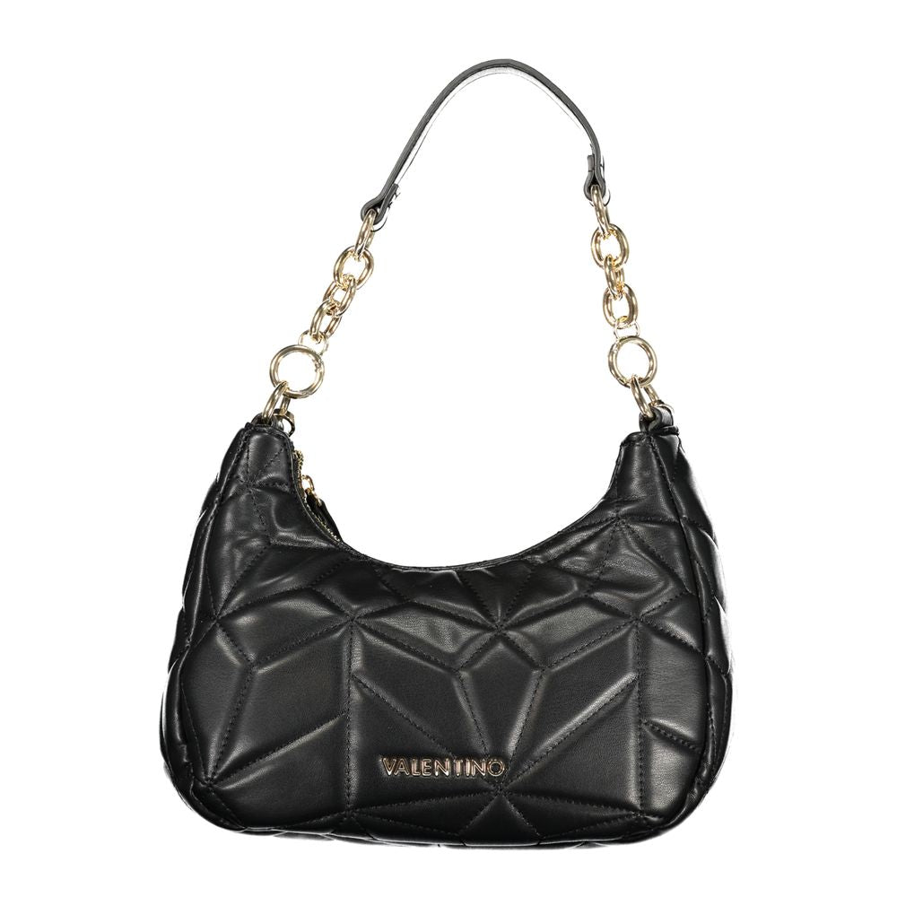 Valentino - Bold Geometric Quilted Chain Shoulder Bag - Black