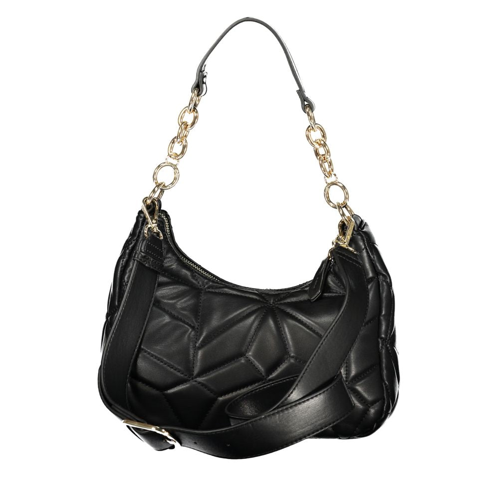 Valentino - Bold Geometric Quilted Chain Shoulder Bag - Black