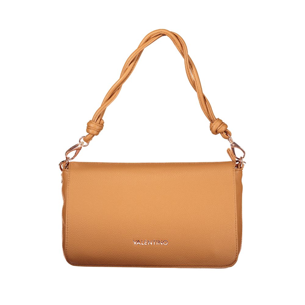 Valentino - Chic Braided Handle Textured Shoulder Bag - Tan