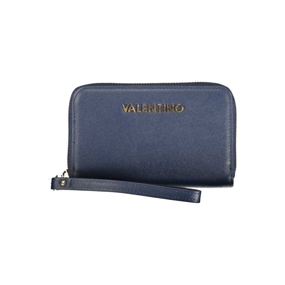 Valentino - Sleek Polyethylene Zip-Around Wallet with Wrist Strap - Blue