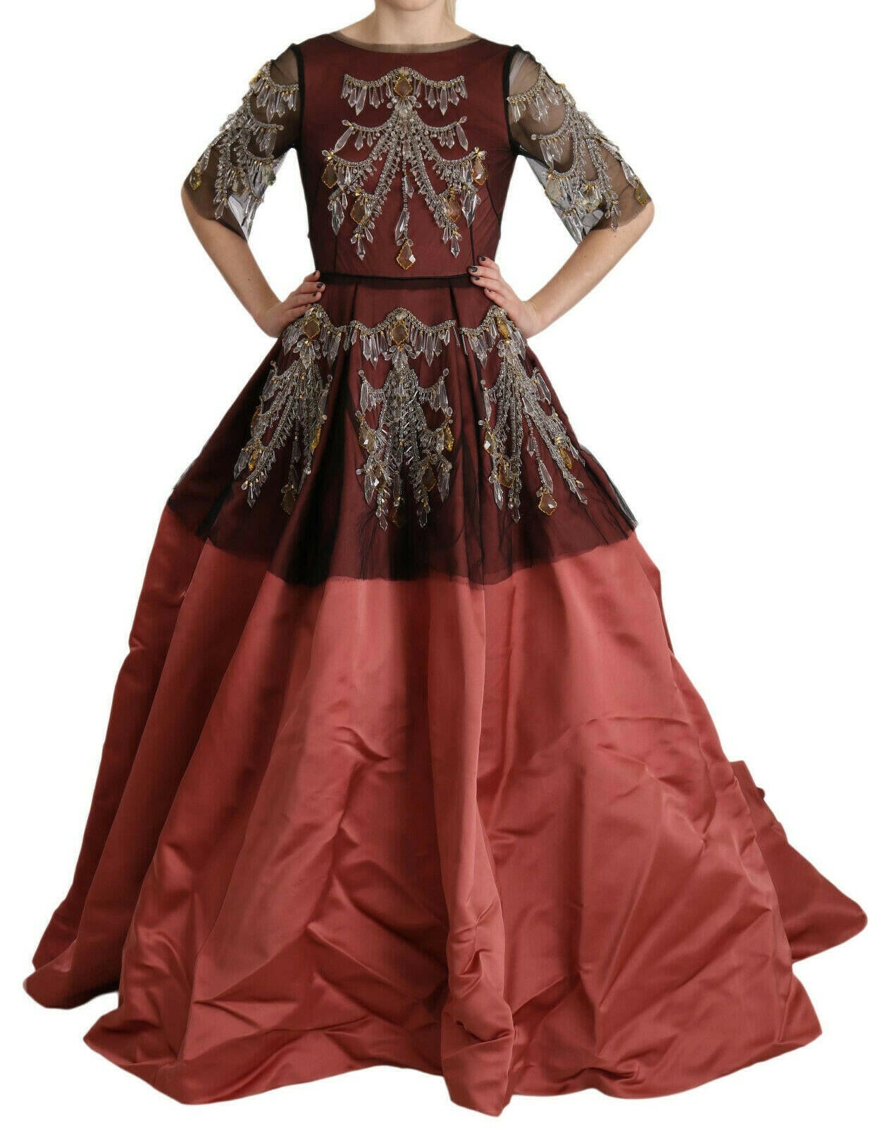Dolce & Gabbana Crystal Chandelier Silk Princess Gown Dress -   -  Dolce & Gabbana.