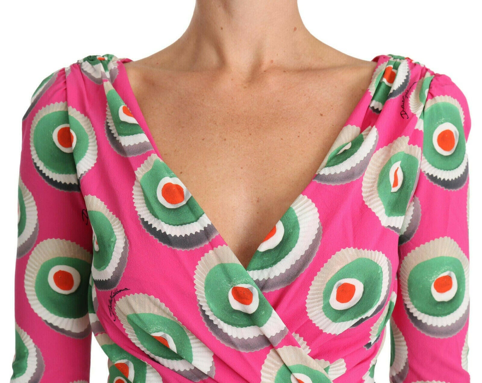 Dolce & Gabbana Pink Silk Cup Cake Sheath Stretch  Dress -   -  Dolce & Gabbana.
