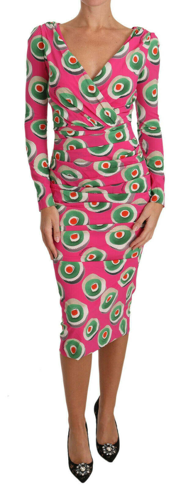 Dolce & Gabbana Pink Silk Cup Cake Sheath Stretch  Dress -   -  Dolce & Gabbana.