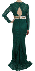Dolce & Gabbana Crystal Gold Belt Lace Sheath Gown Dress -   -  Dolce & Gabbana.