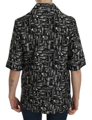 Dolce & Gabbana Black Musical Instrument Print Silk  Top -   -  Dolce & Gabbana.