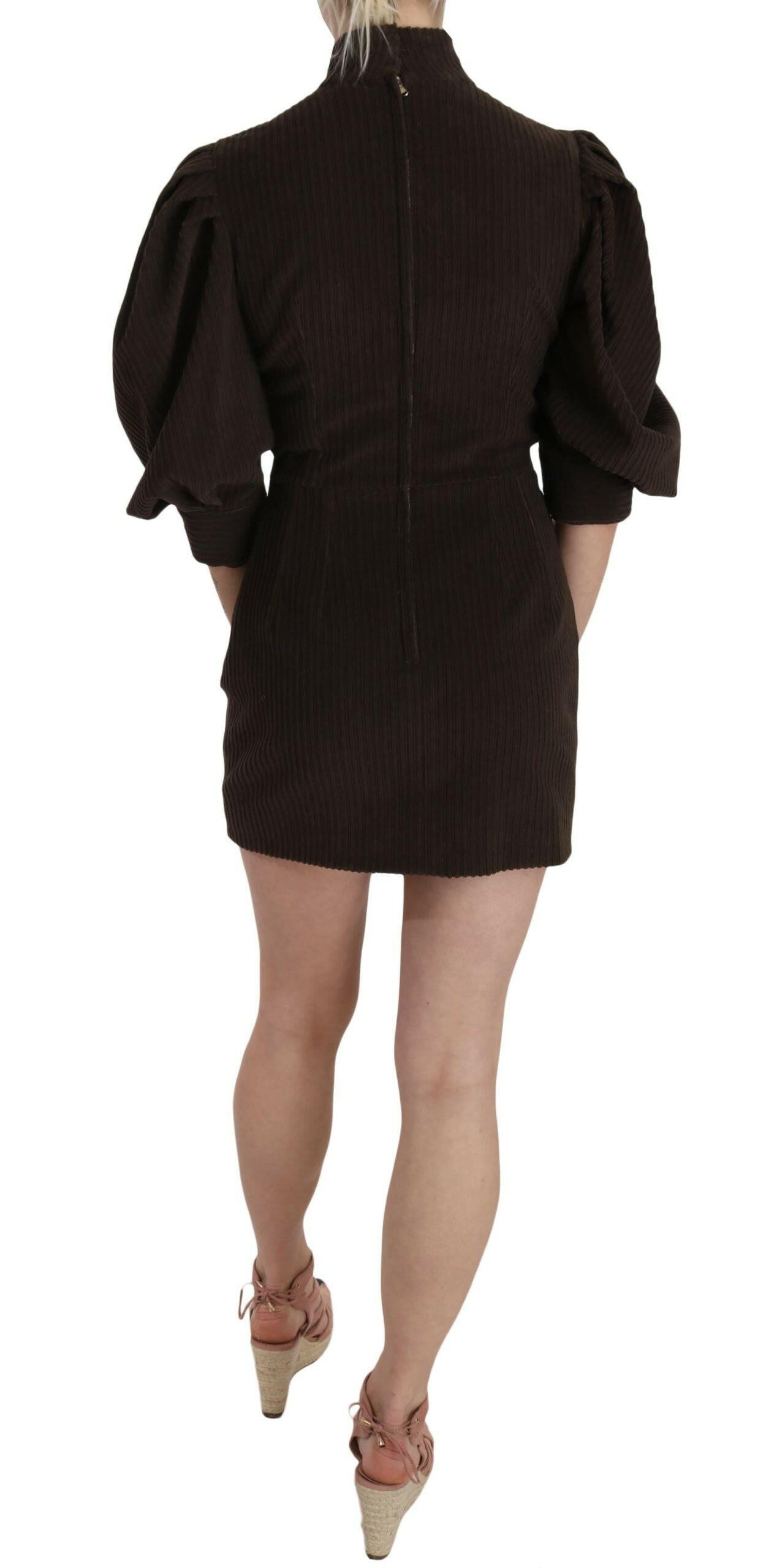 Dolce & Gabbana Brown Corduroy Bodycon Cotton Mini Dress -   -  Dolce & Gabbana.