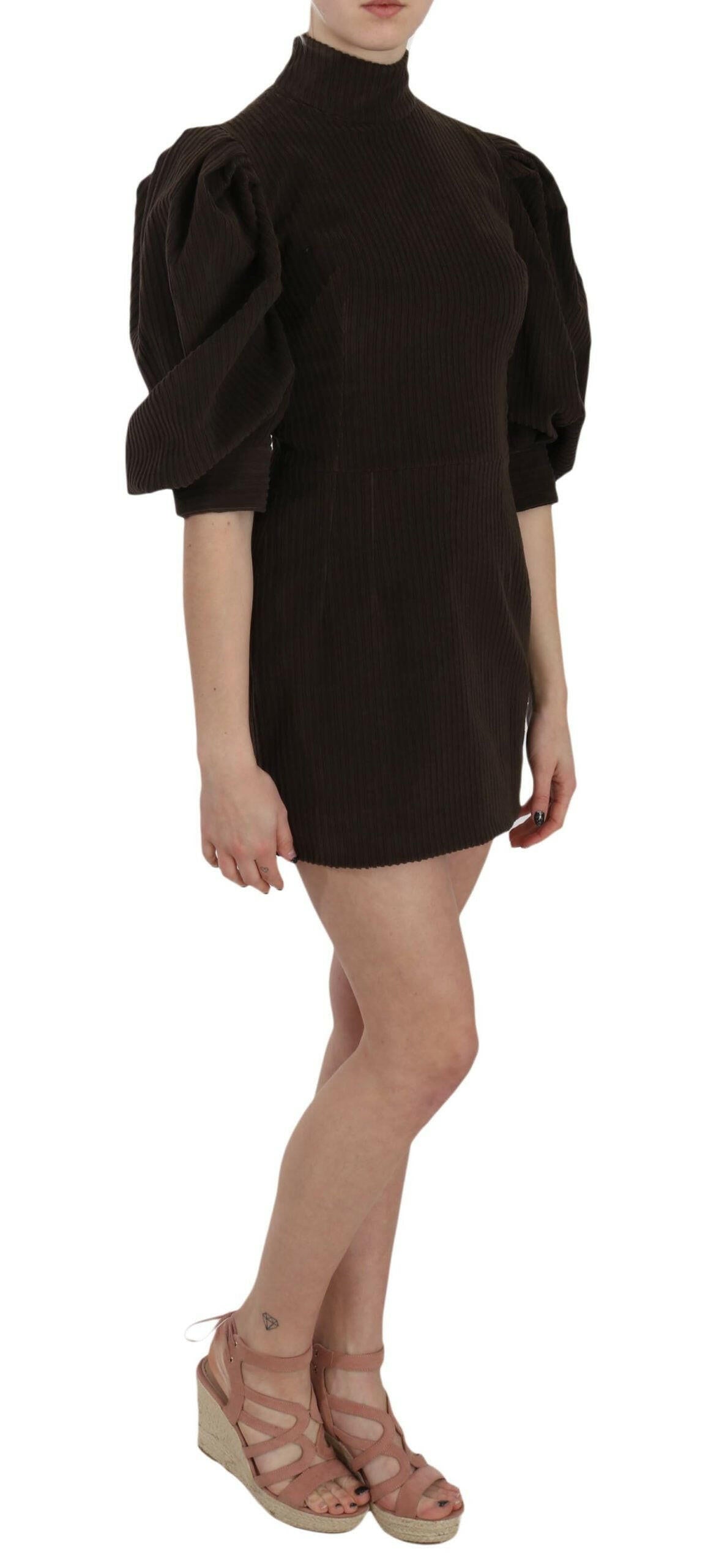 Dolce & Gabbana Brown Corduroy Bodycon Cotton Mini Dress -   -  Dolce & Gabbana.