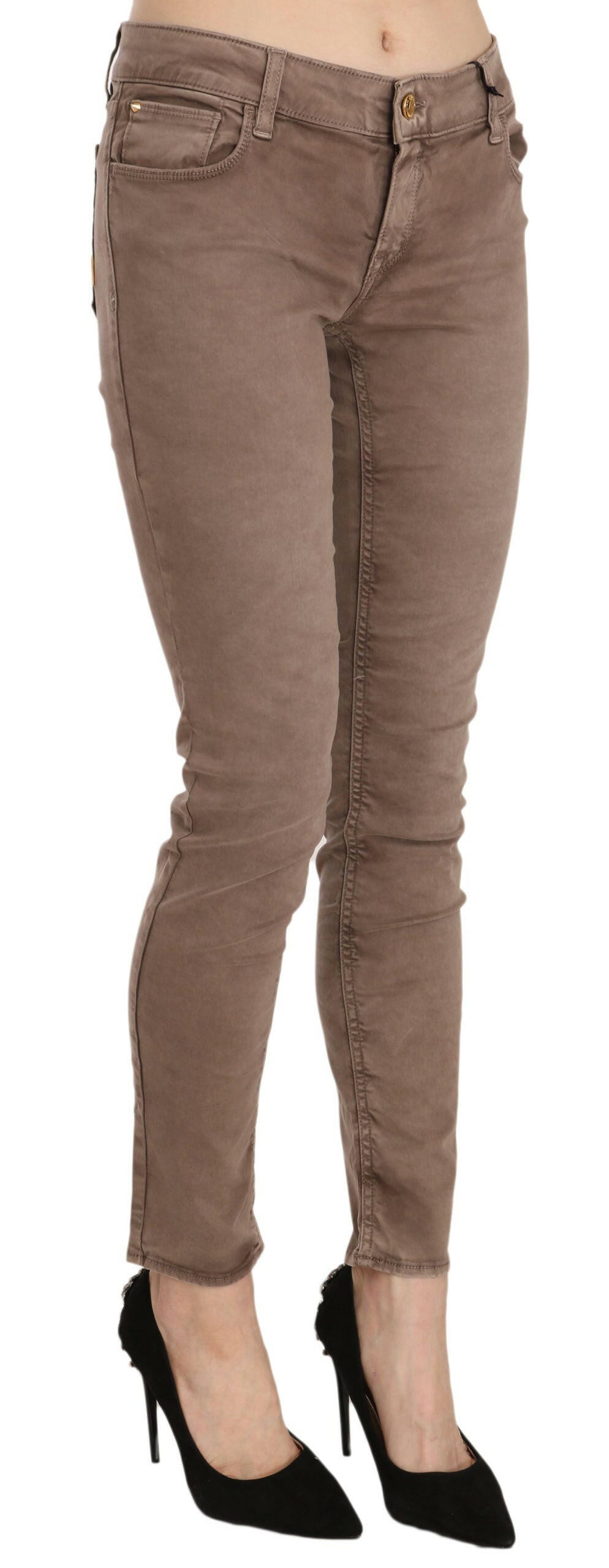CYCLE Brown Low Waist Slim Fit Skinny Pants -   -  CYCLE.