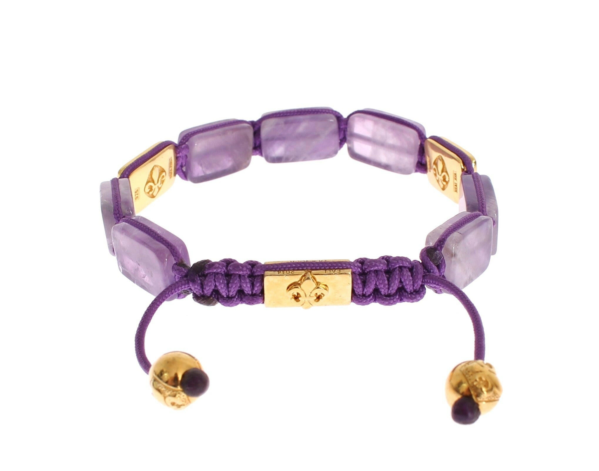 Nialaya CZ Amethyst 18K Gold 925 Bracelet -   -  Nialaya.