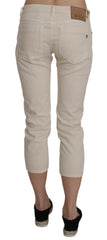 Dondup Beige Cotton Stretch Low Waist Skinny Cropped Capri Jeans -   -  Dondup.