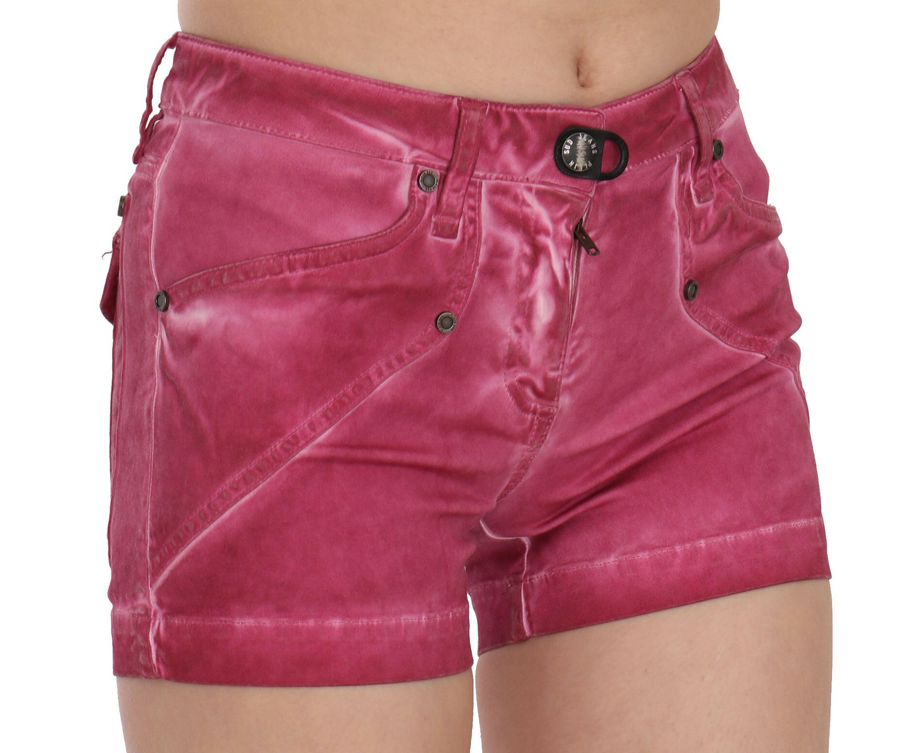 PLEIN SUD Pink Mid Waist Cotton Mini Denim Shorts -   -  PLEIN SUD.