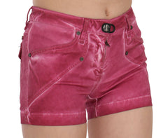 PLEIN SUD Pink Mid Waist Cotton Mini Denim Shorts -   -  PLEIN SUD.