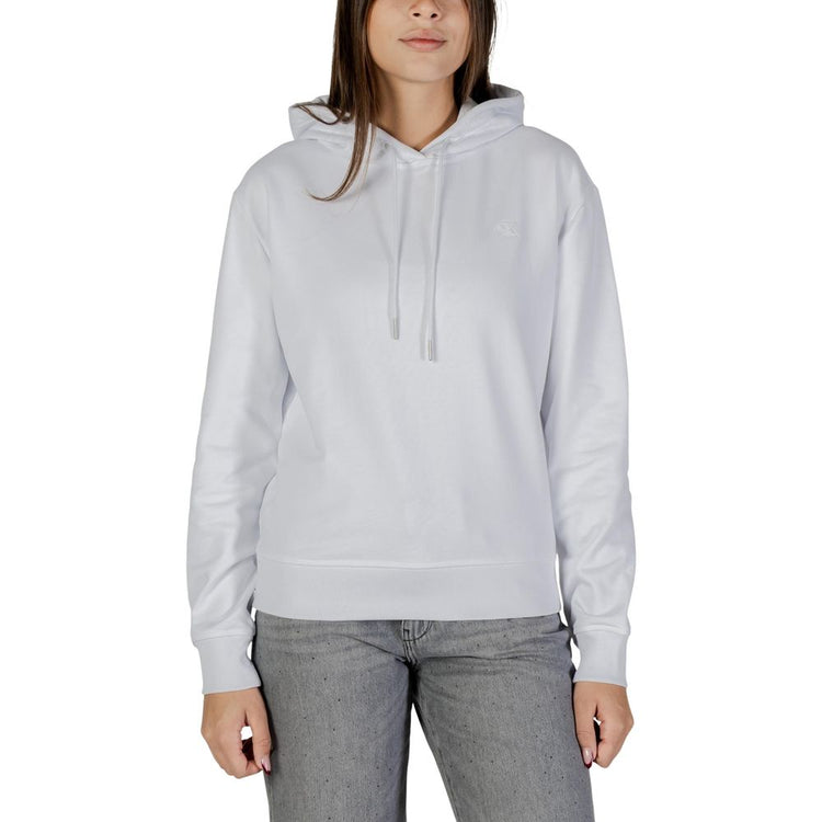Calvin Klein Jeans - Minimalist Cotton Blend Regular Fit Pullover Hoodie - White Calvin Klein Jeans