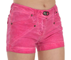 PLEIN SUD Pink Mid Waist Cotton Denim Mini Shorts -   -  PLEIN SUD.