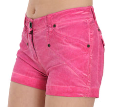 PLEIN SUD Pink Mid Waist Cotton Denim Mini Shorts -   -  PLEIN SUD.