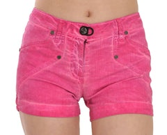 PLEIN SUD Pink Mid Waist Cotton Denim Mini Shorts -   -  PLEIN SUD.