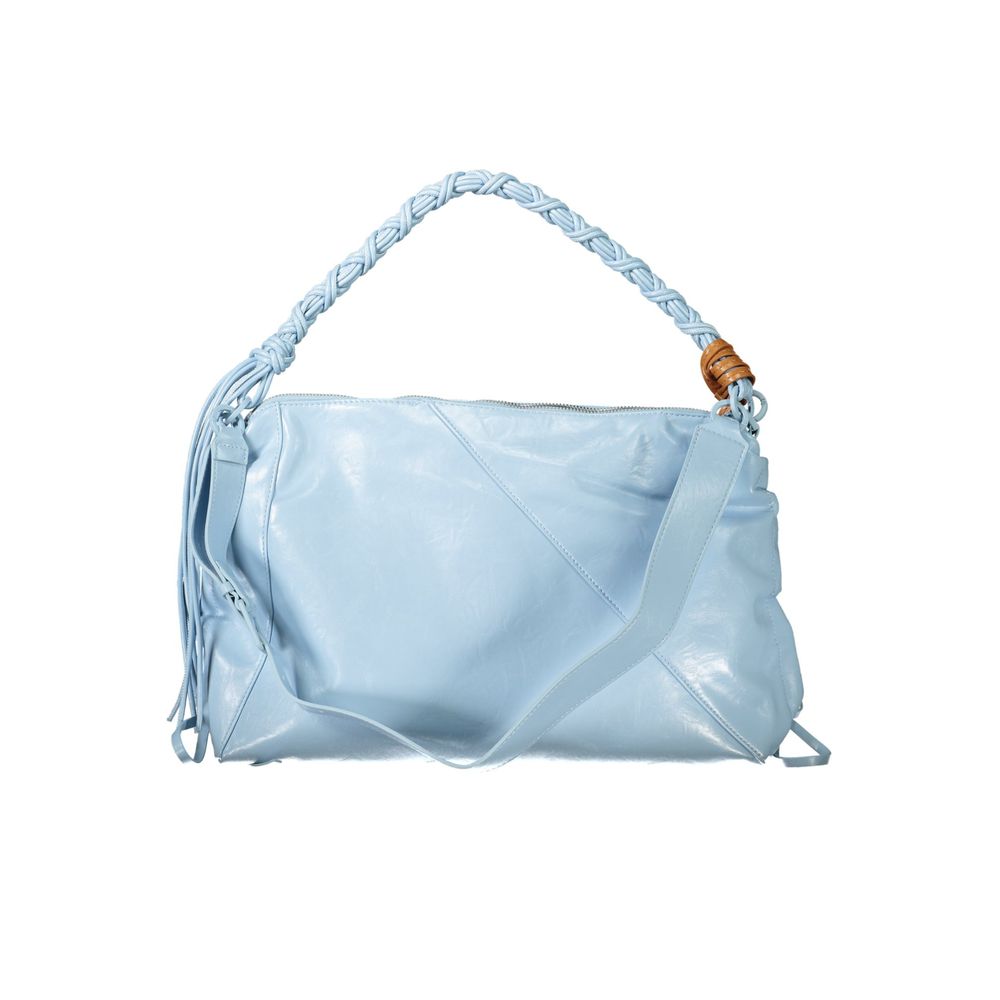 Desigual - Vibrant Braided Handle Glossy Shoulder Bag - Light Blue