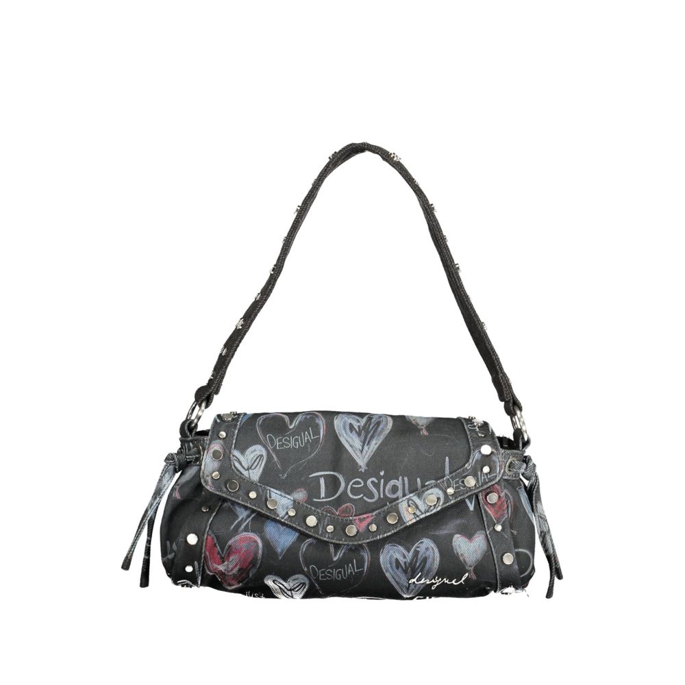 Desigual - Edgy Graffiti Heart Studded Shoulder Bag - Black