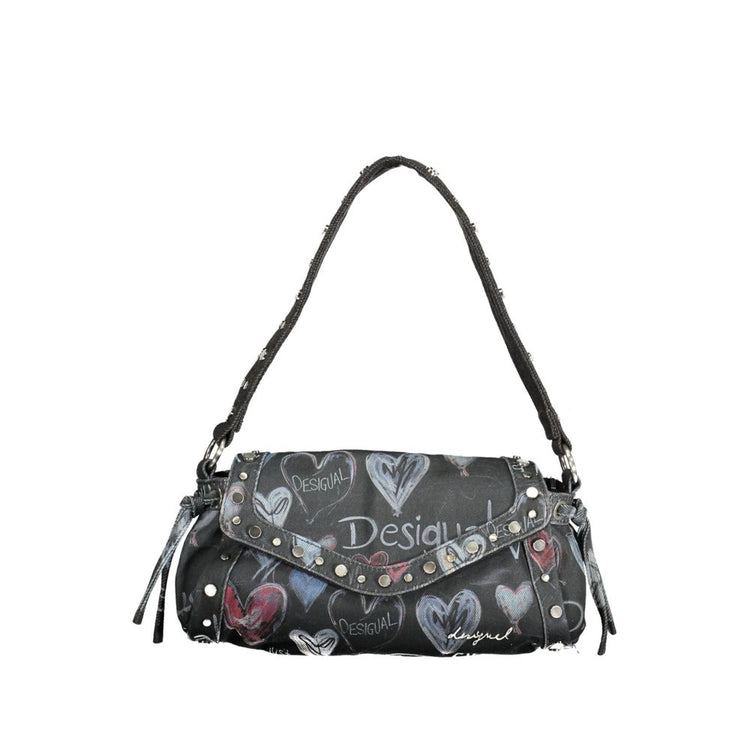 Desigual - Edgy Graffiti Heart Studded Shoulder Bag - Black Desigual
