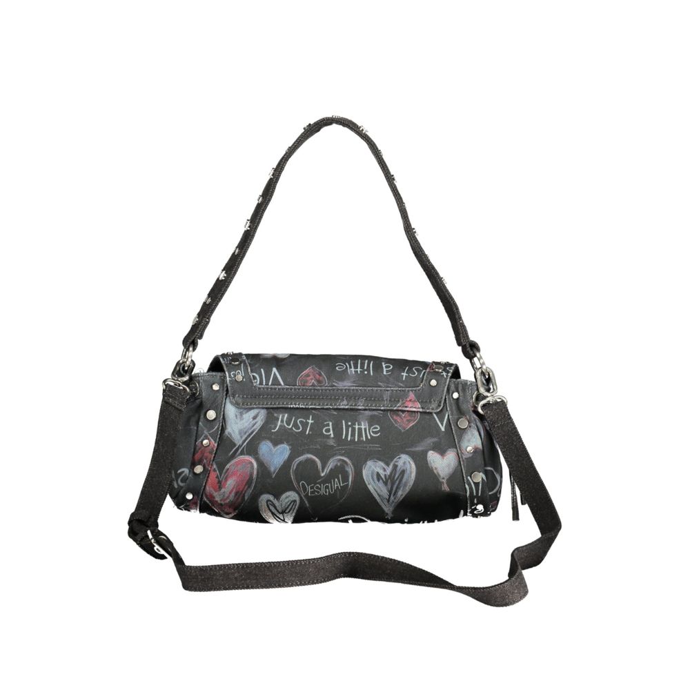Desigual - Edgy Graffiti Heart Studded Shoulder Bag - Black