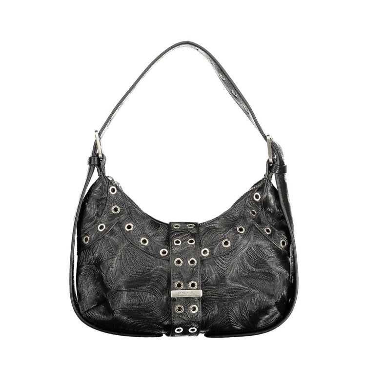 Desigual - Edgy Textured Eyelet Detail Shoulder Bag - Black Desigual