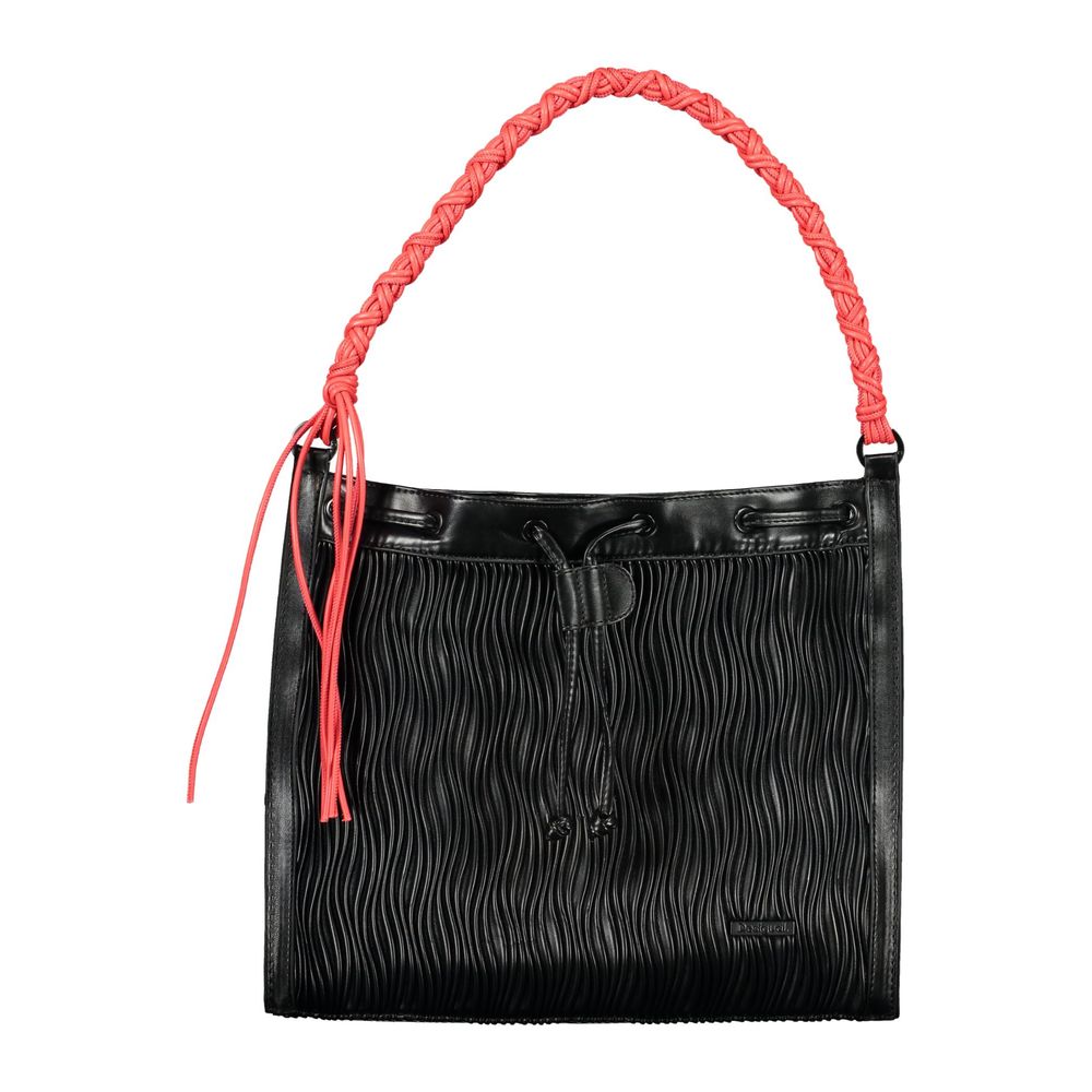 Desigual - Bold Textured Convertible Backpack with Braided Handle - Black