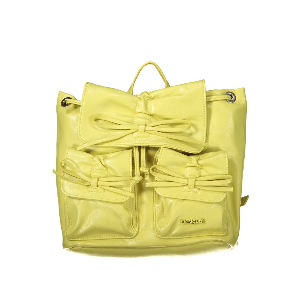 Desigual - Playful Bow Detail Glossy PU Backpack - Yellow
