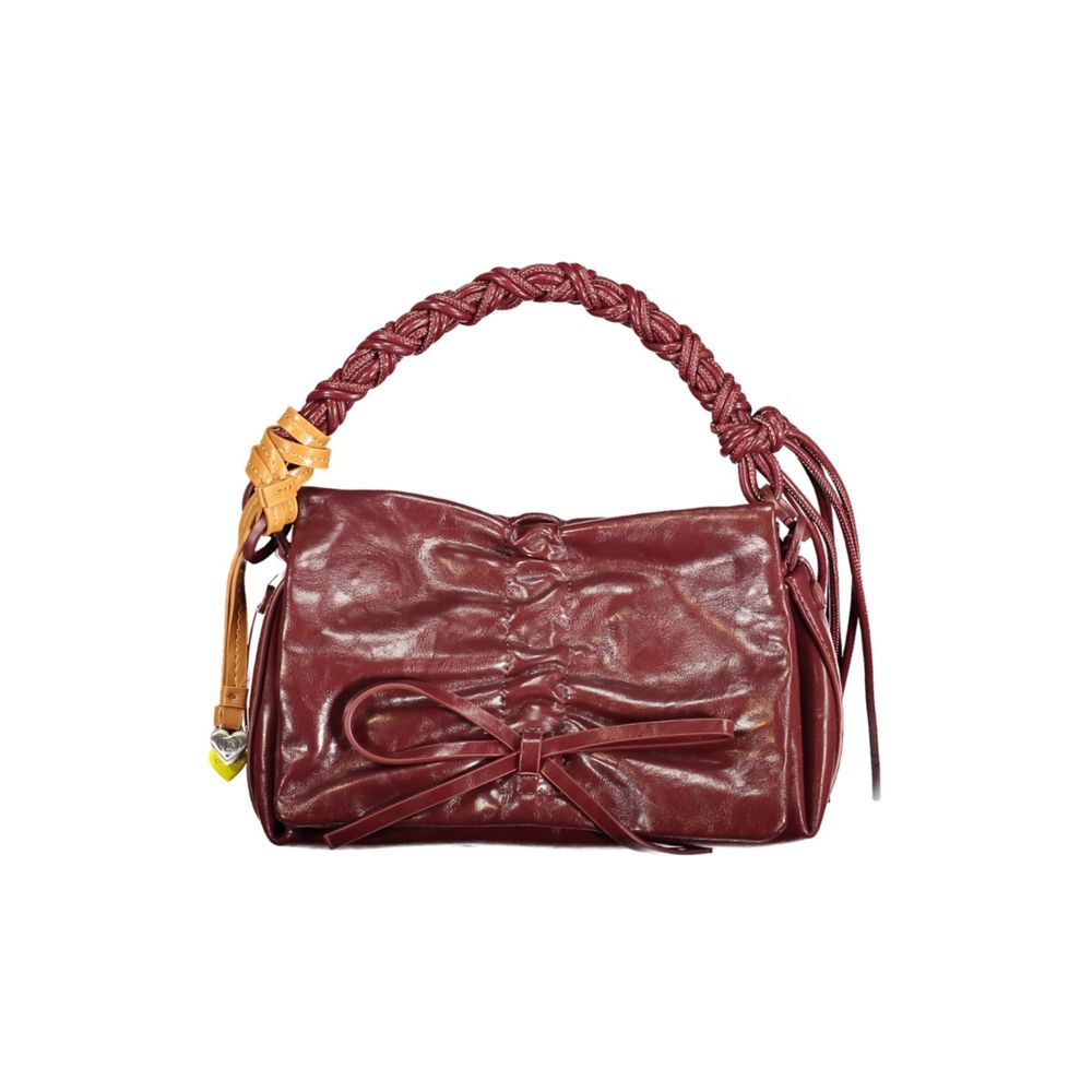 Desigual - Bold Glossy Braided Handle Mini Flap Bag - Burgundy