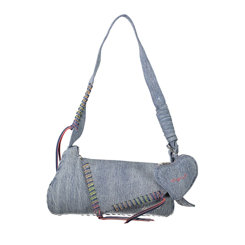 Desigual - Eclectic Denim Shoulder Bag With Heart Charm - Azzurro