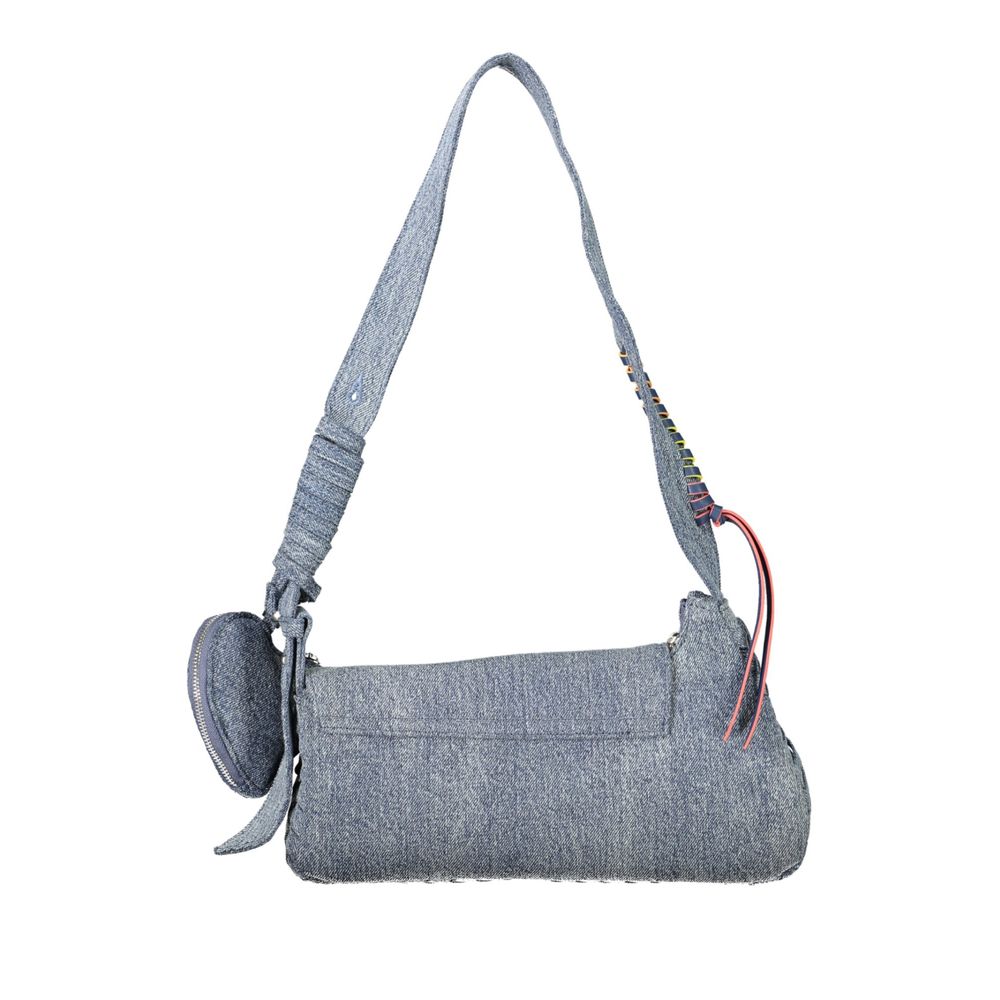 Desigual - Eclectic Denim Shoulder Bag With Heart Charm - Azzurro