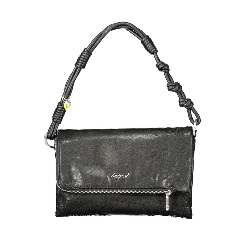 Desigual - Bold Textured Knotted Handle Shoulder Bag - Black