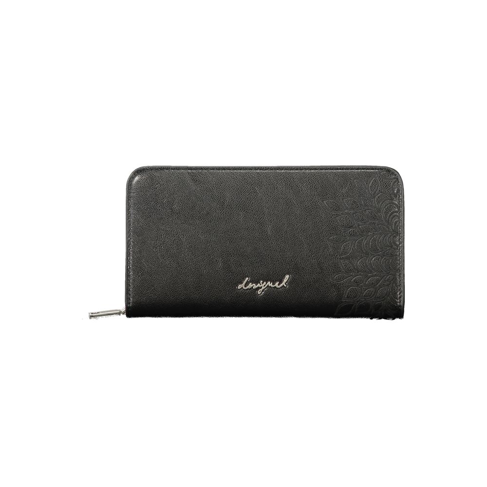 Desigual - Sleek Textured Polyethylene Zip Wallet - Black Desigual