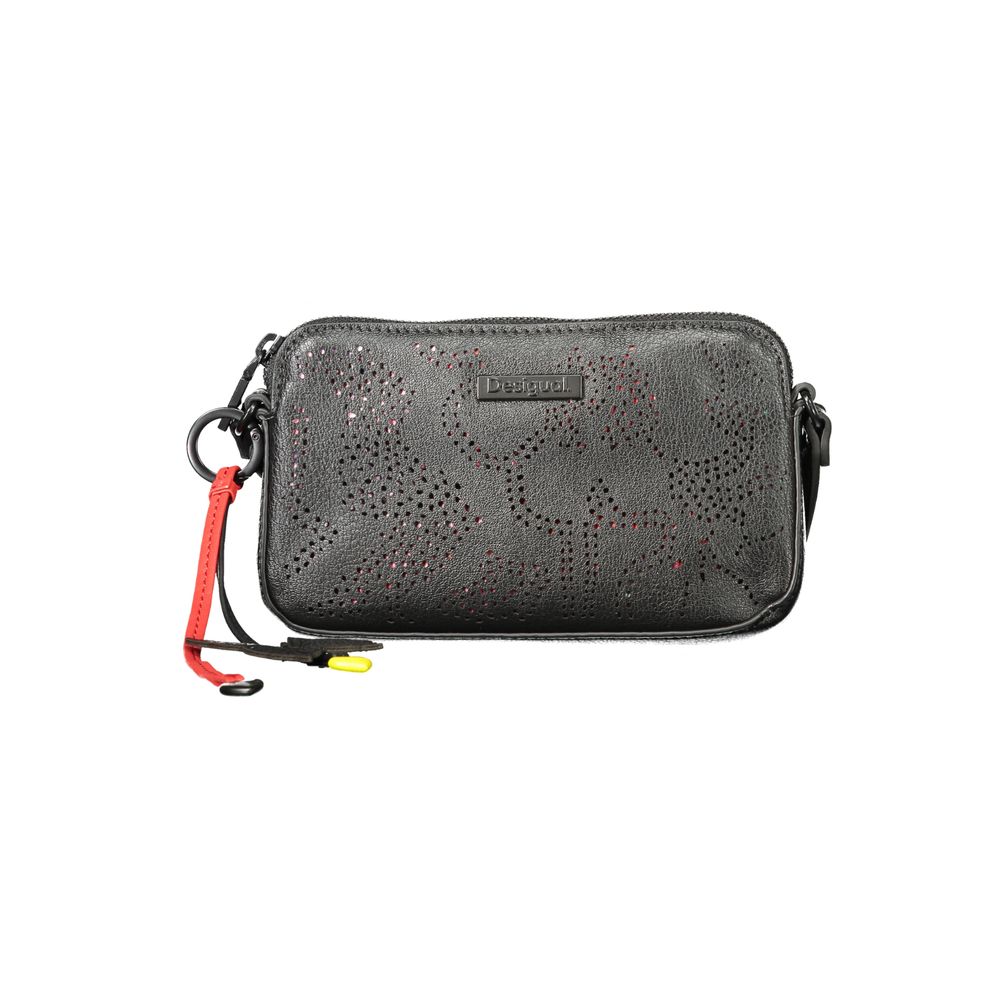 Desigual - Playful Perforated Polyethylene Mini Crossbody Bag - Black