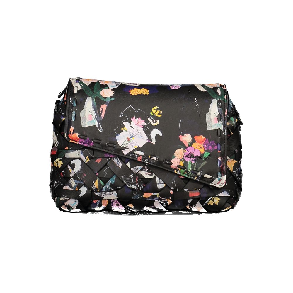 Desigual - Artistic Woven Floral Print Mini Crossbody Bag - Black Floral