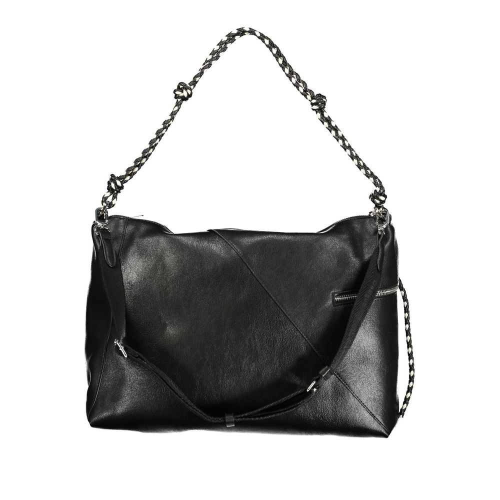 Desigual - Edgy Braided Strap Polyethylene Shoulder Bag - Black