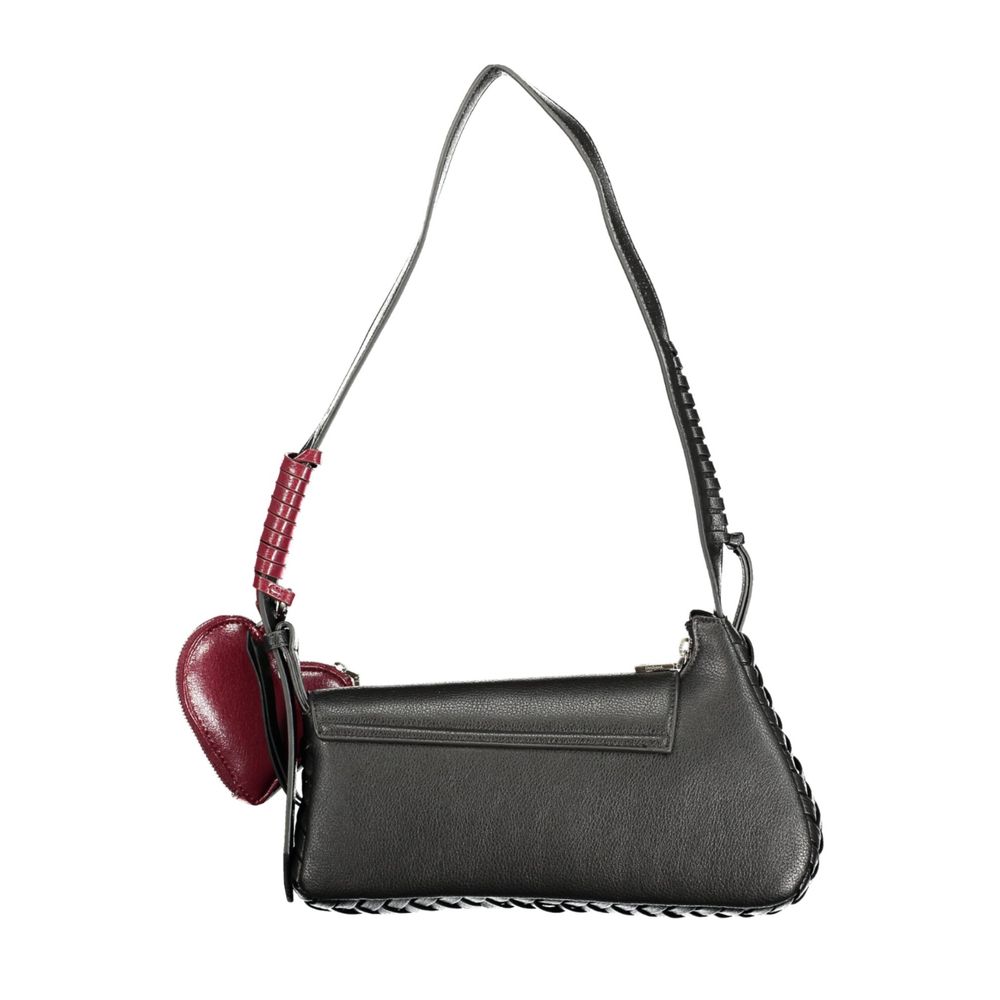 Desigual - Playful Polyethylene Shoulder Bag with Heart Charm - Black