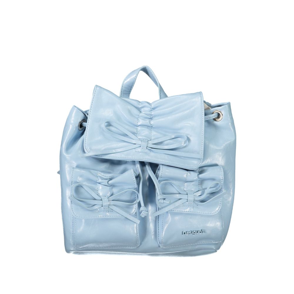 Desigual - Playful Glossy Bow Detail Mini Backpack - Light Blue